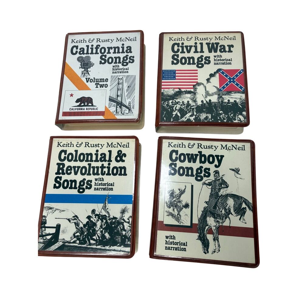 Keith & Rusty McNeil Folk History Lot of Four (4) Cassette Tape Sets